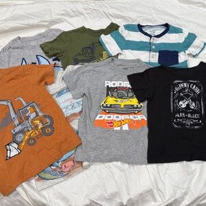 Boys' Graphic Tee Bundle - 2T Carters, Hot Wheels, Johnny Cash